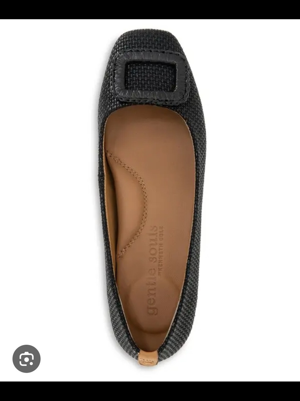 Gentle Souls Black Women’s Square-Toe Buckle Ballet Flat - Size 9 - Picture 2 of 11